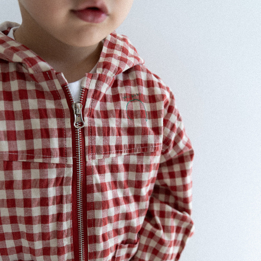 Veste vichy rouge