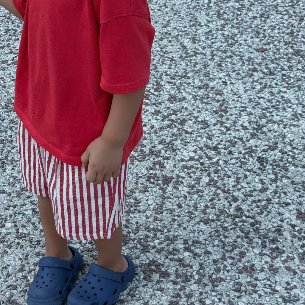Jort rayures rouge et blanche