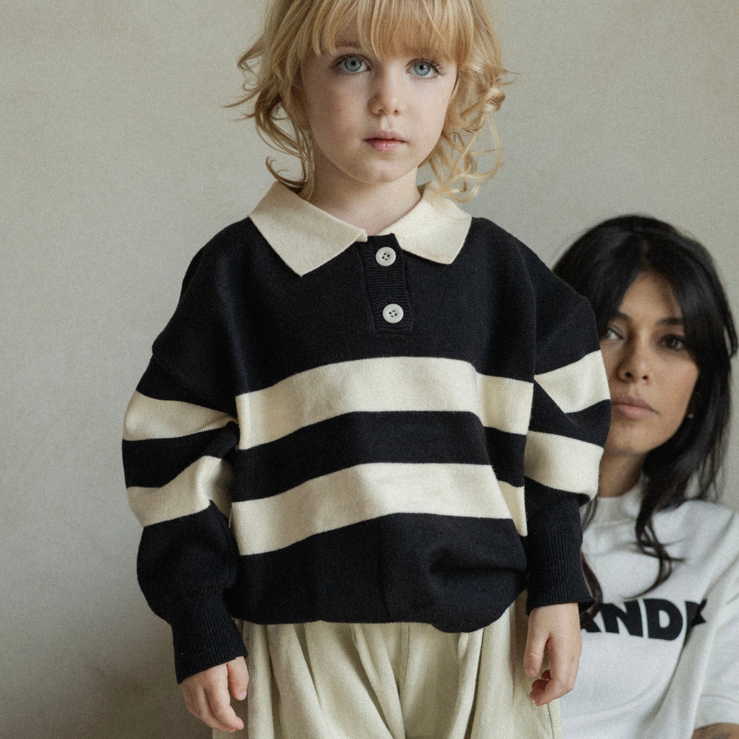 Black and white polo sweater