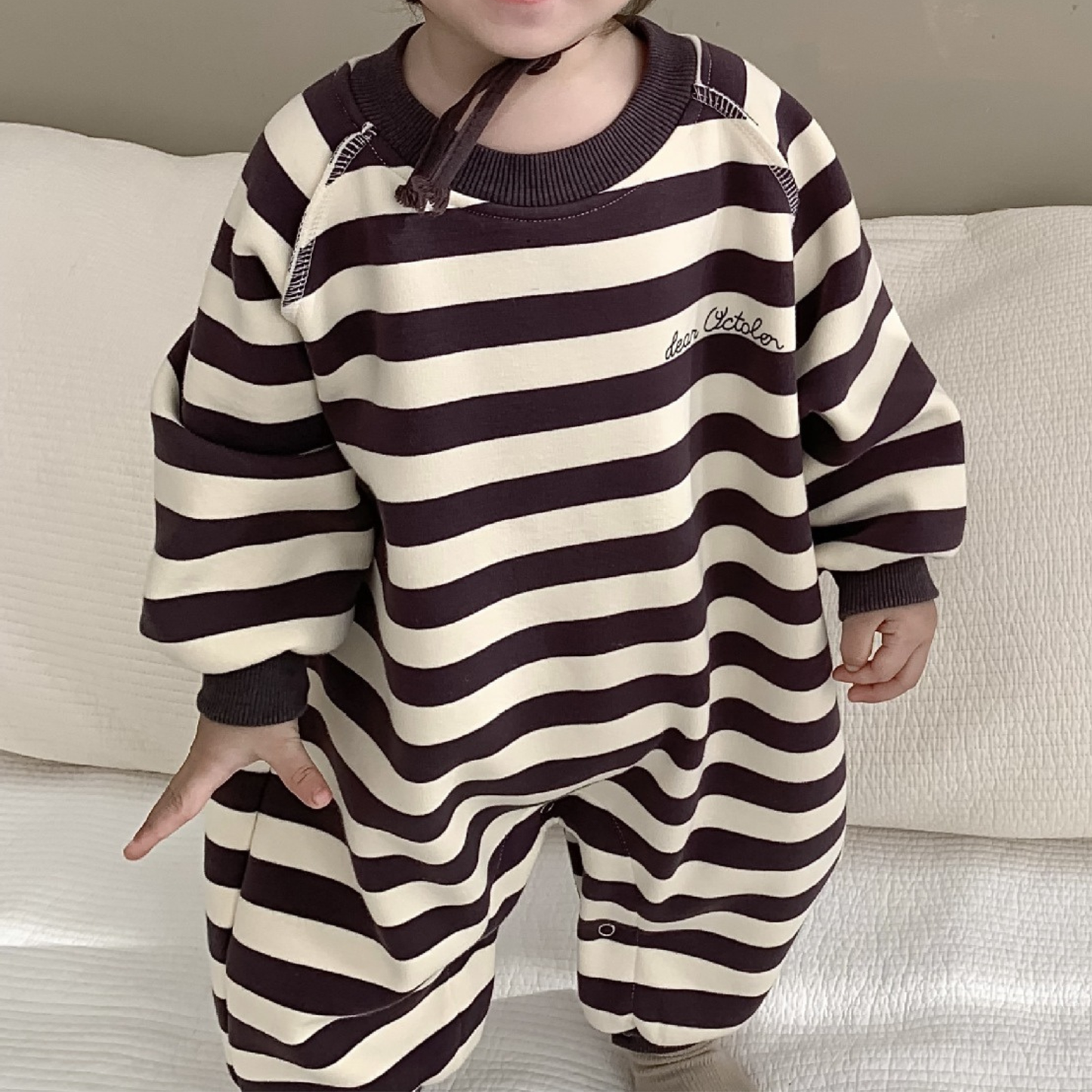 Combinaison molletonné en coton café