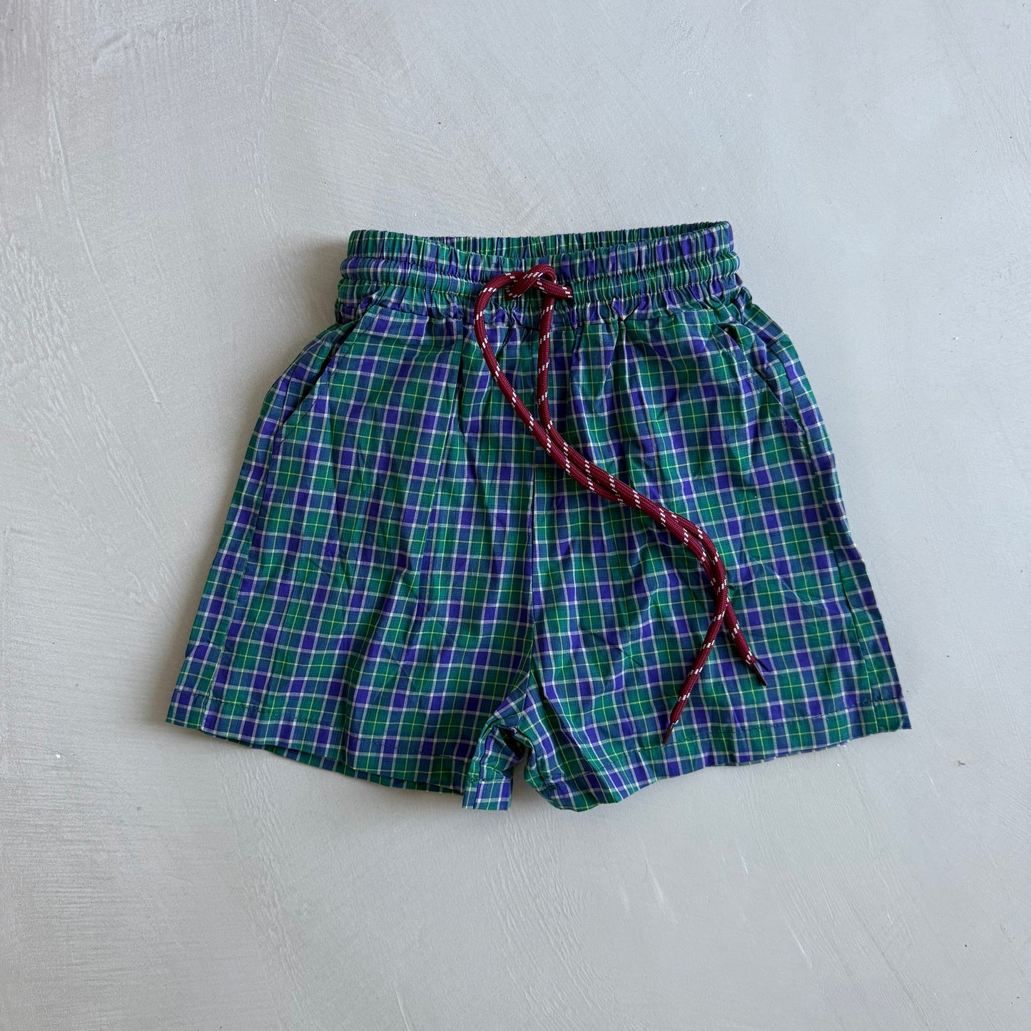 Short vichy vert/violet