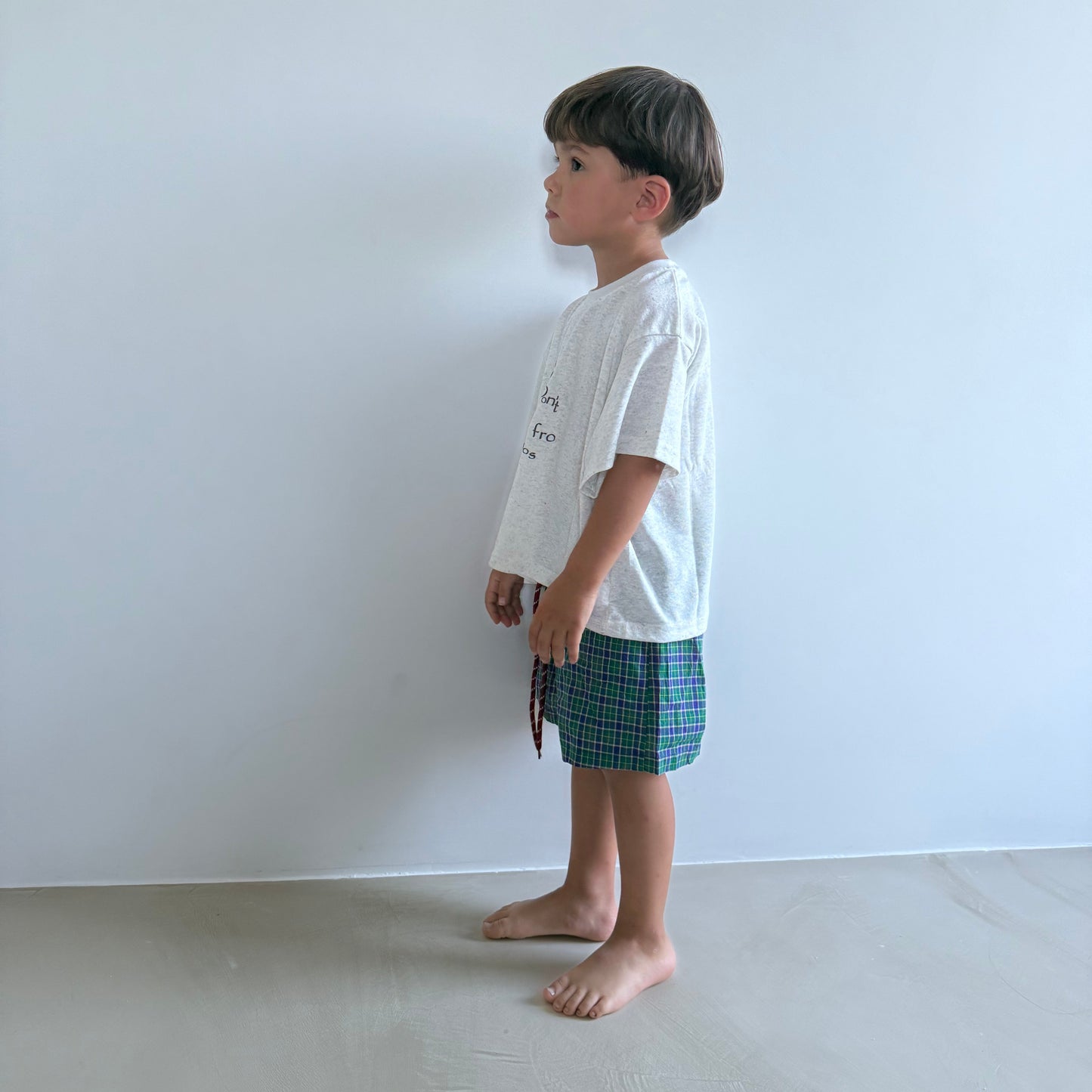 Short vichy vert/violet