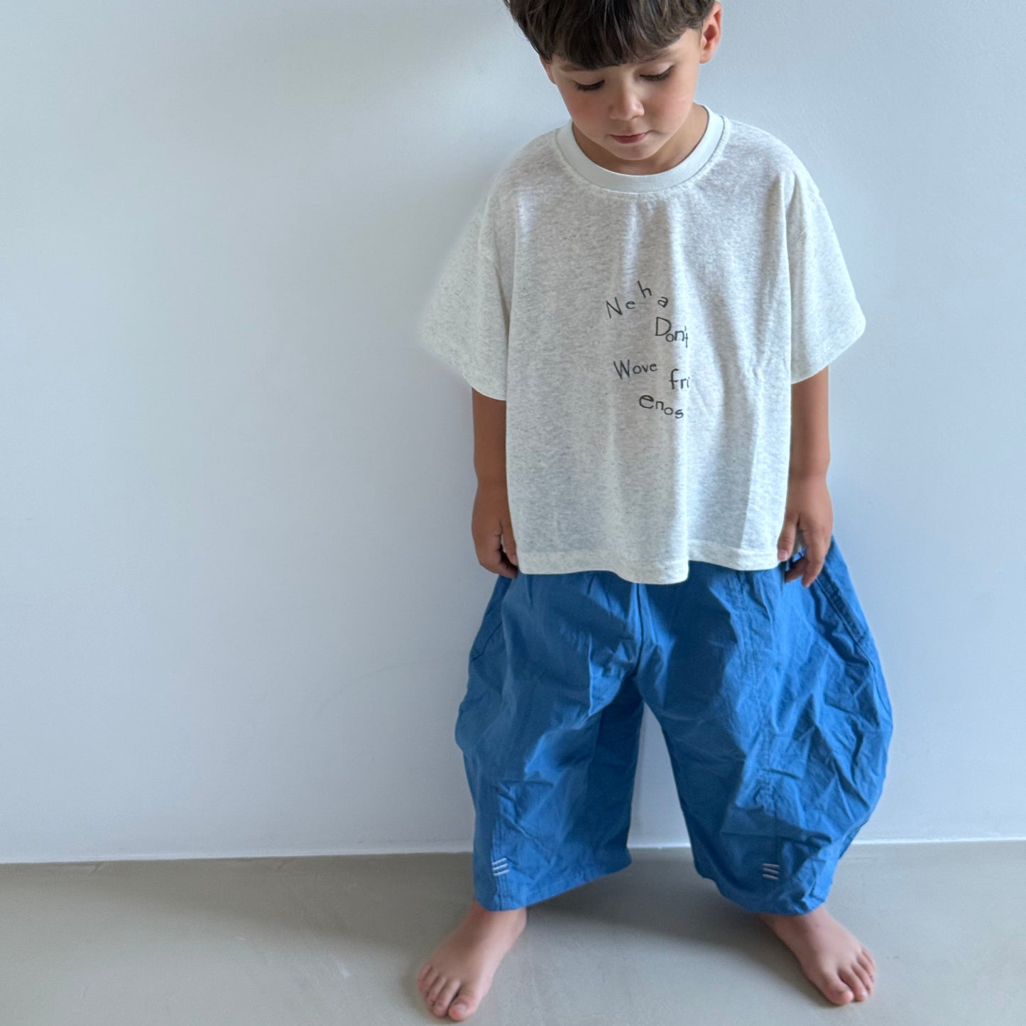 Pantalon ballon bleu oversize