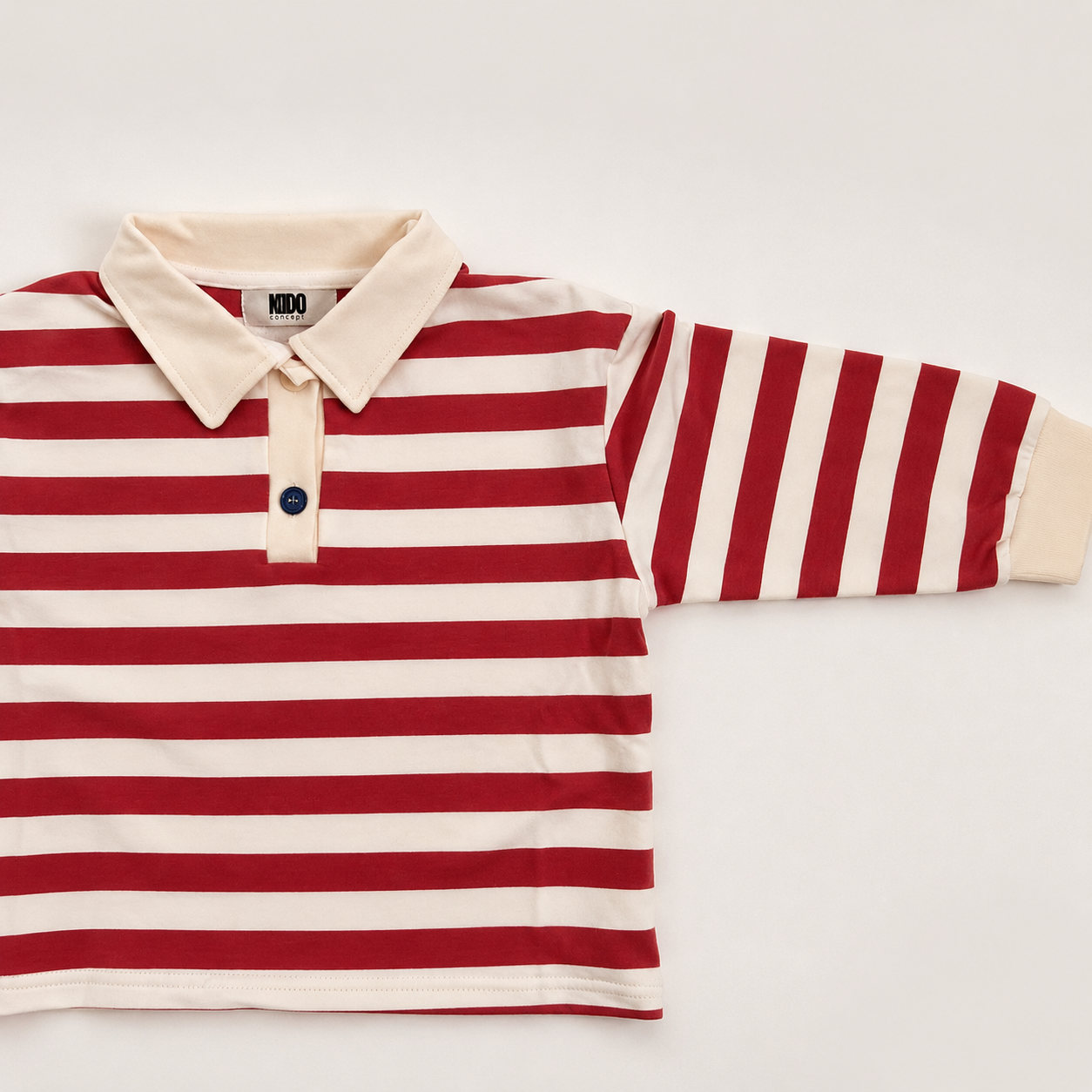 Polo rayures rouge