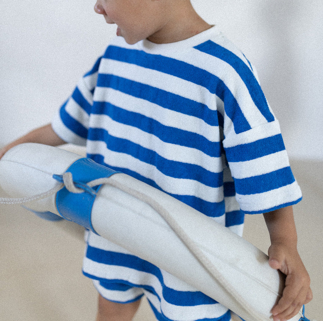 Ensemble rayures bleu/blanc oversize