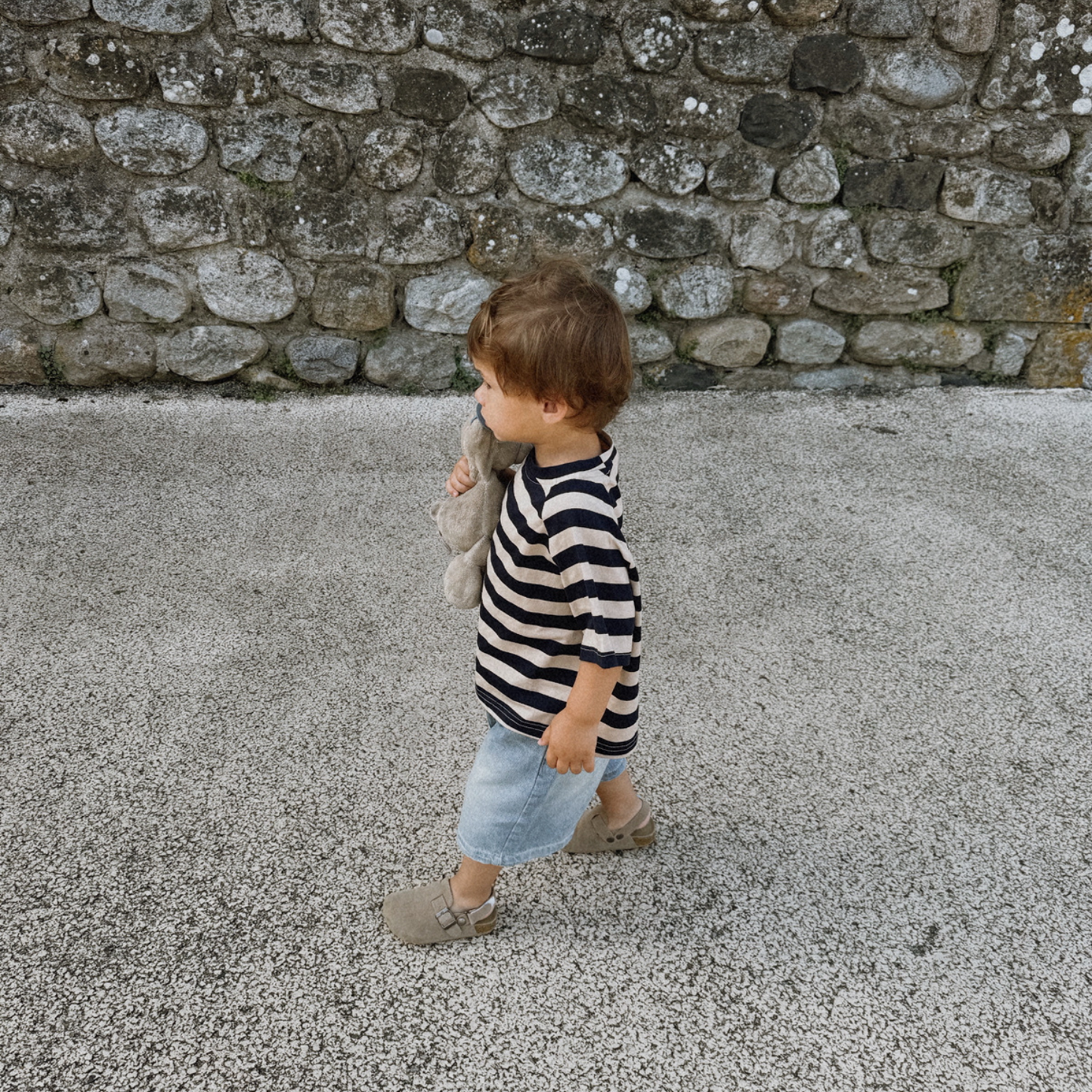 Tee shirt à rayures oversize marine