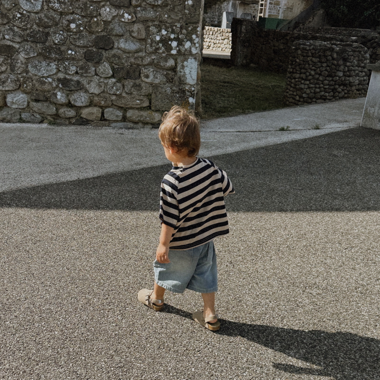 Tee shirt à rayures oversize marine