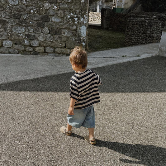 Tee shirt à rayures oversize marine