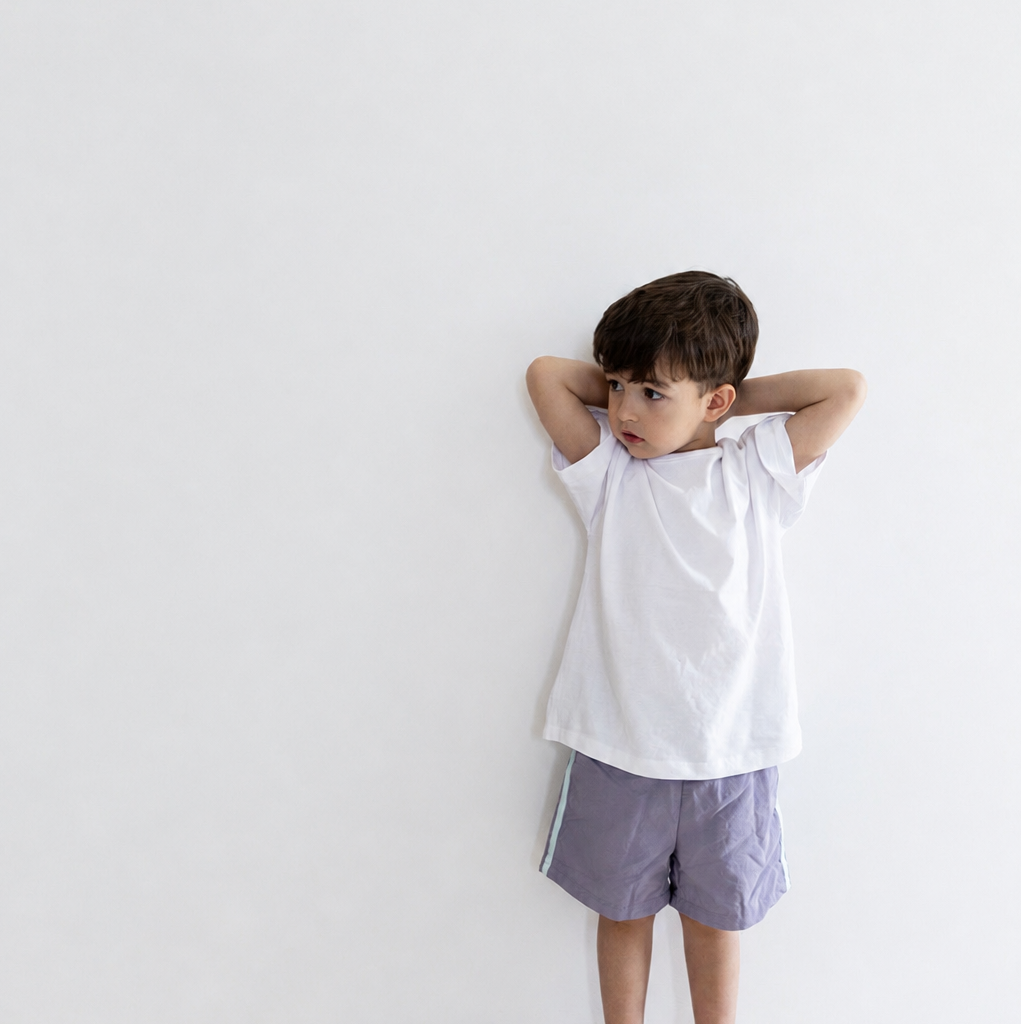 Short nylon à bandes rétro