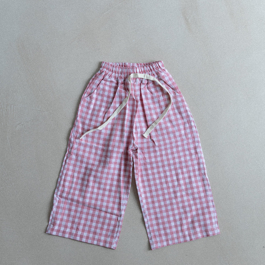 Pantalon vichy rose
