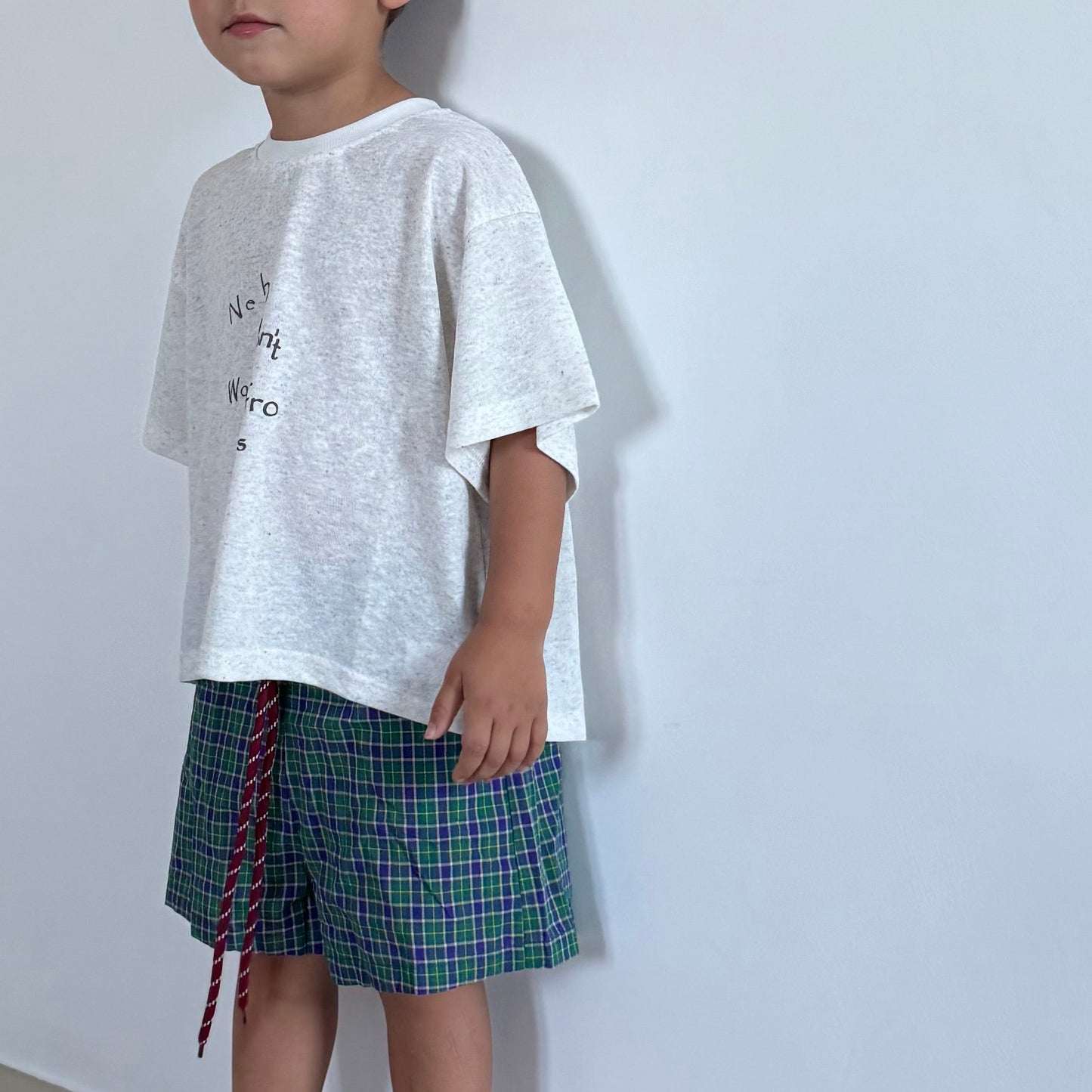 Short vichy vert/violet