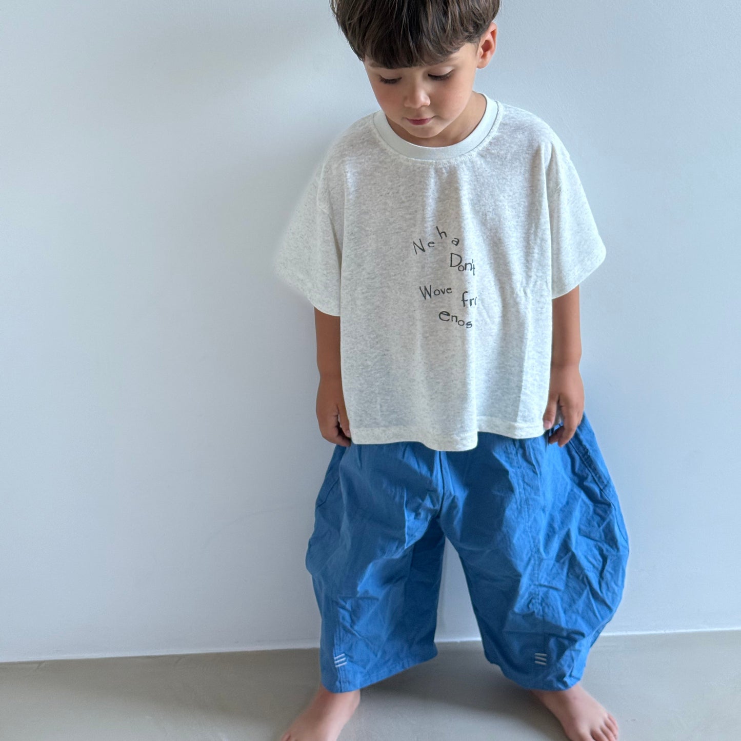 Pantalon ballon bleu oversize