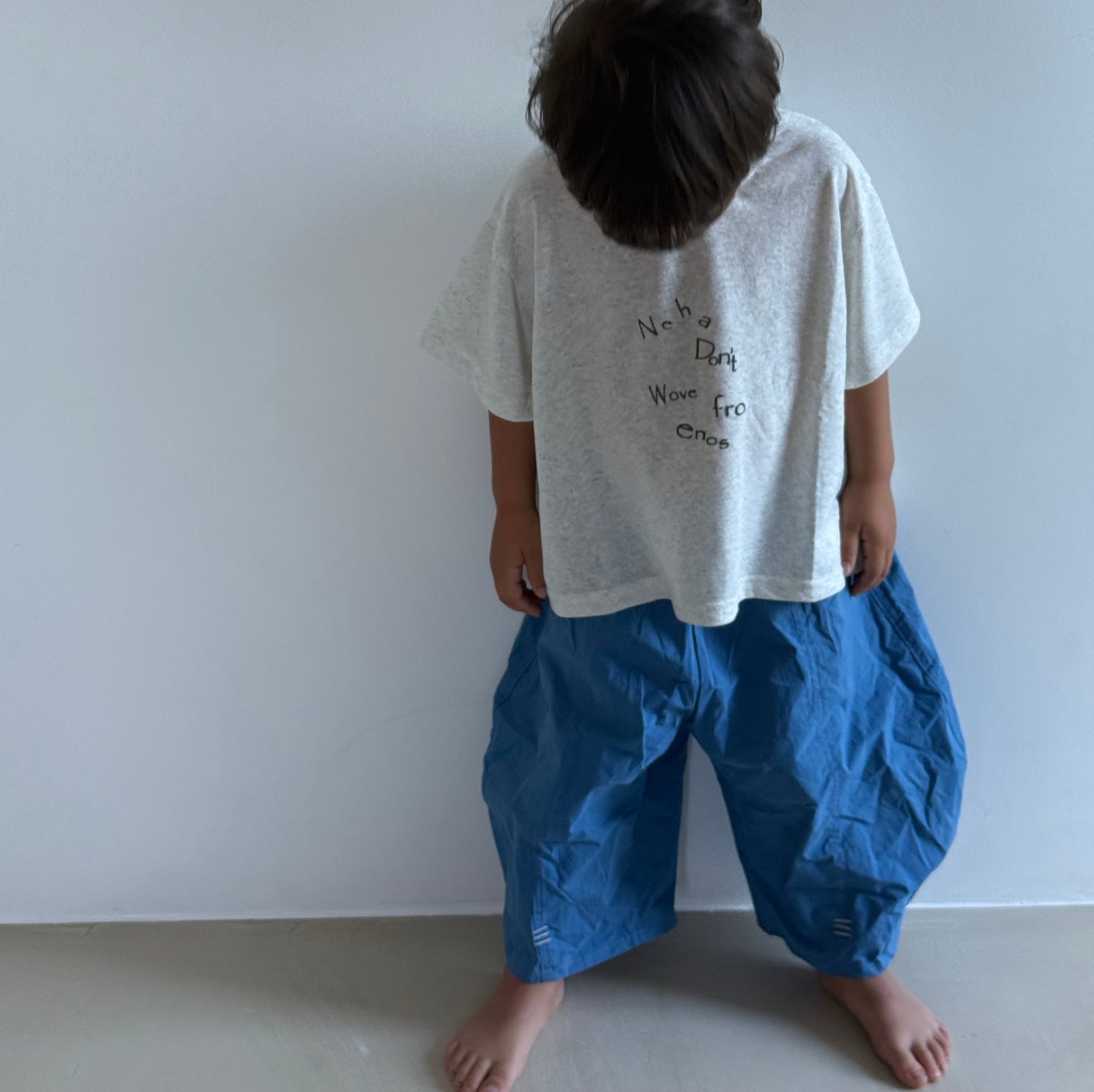 Pantalon ballon bleu oversize