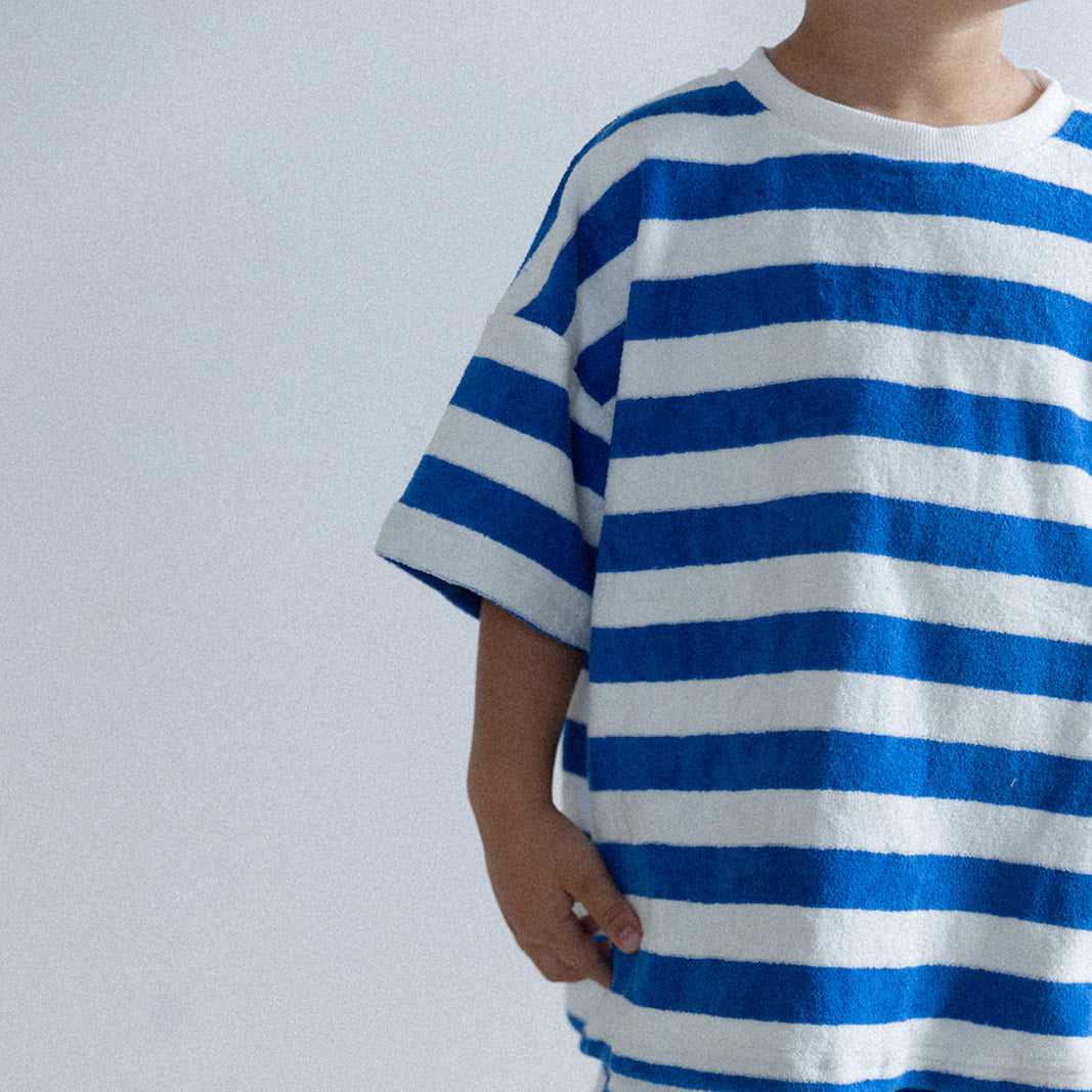 Ensemble rayures bleu/blanc oversize