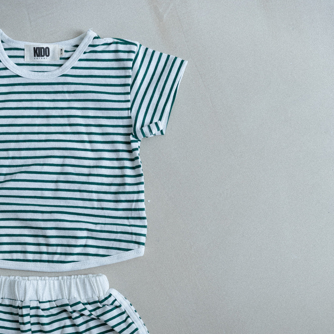 Ensemble rayé green