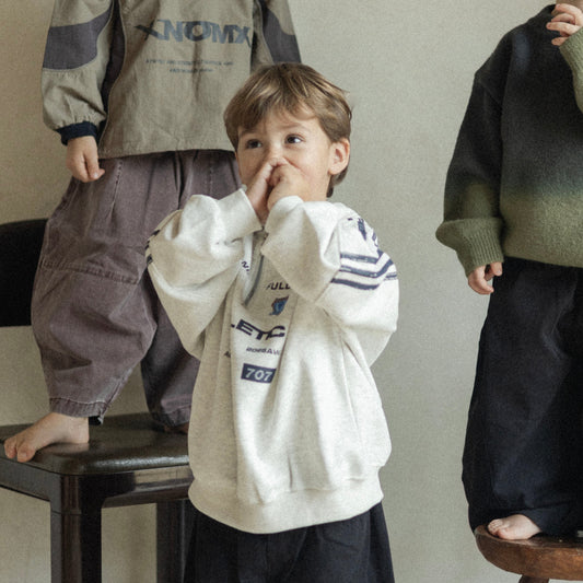 Pull écritures zippé