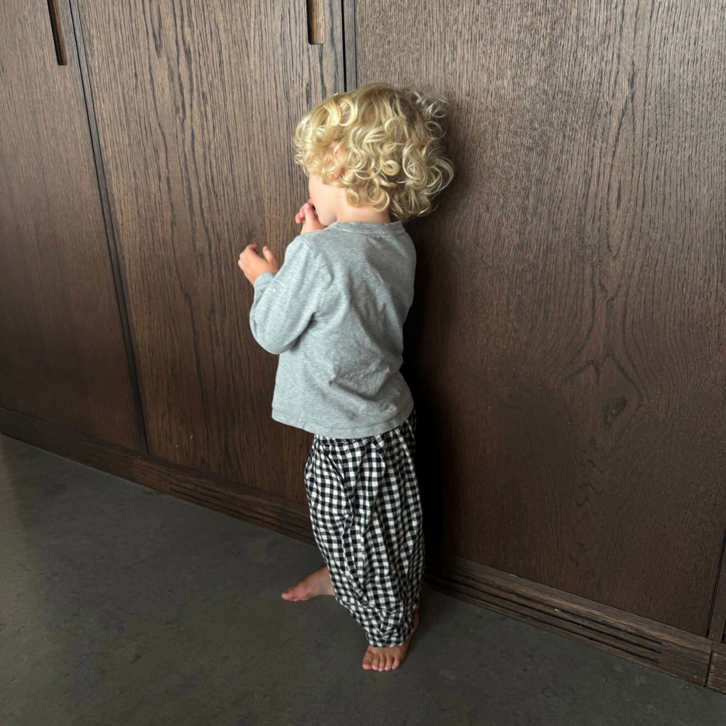 Black and white plaid pants