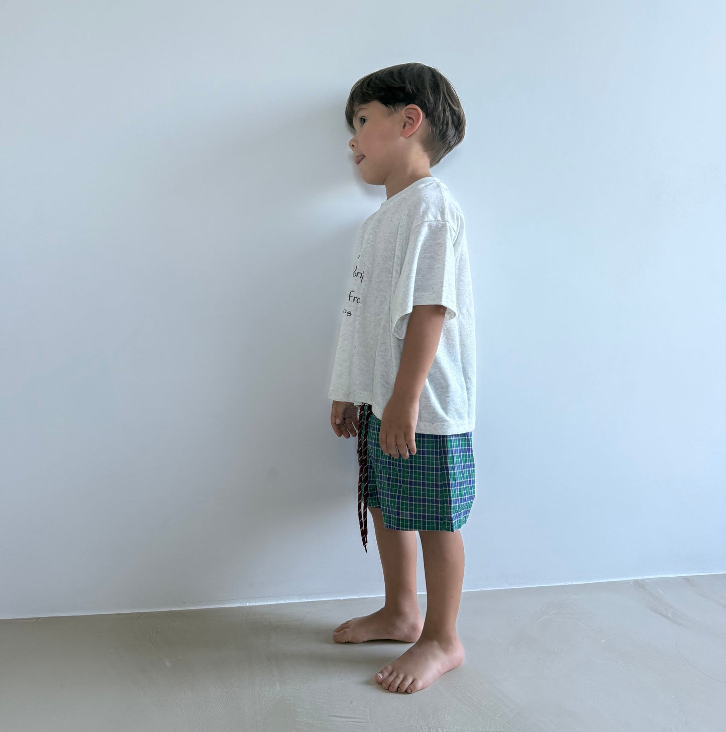 Short vichy vert/violet