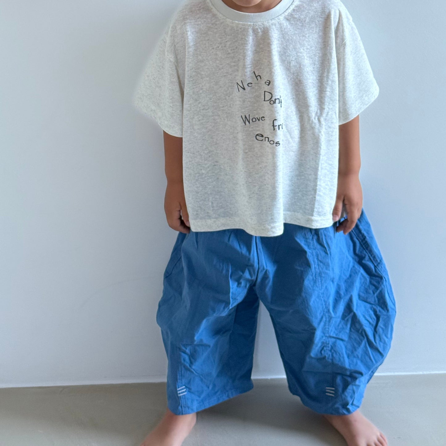 Pantalon ballon bleu oversize