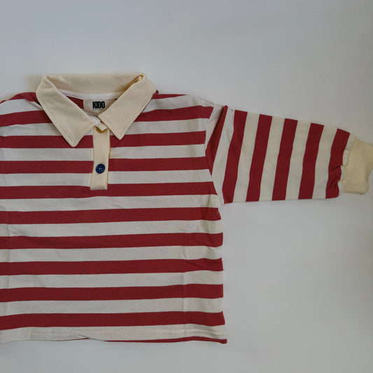 Polo rayures rouge