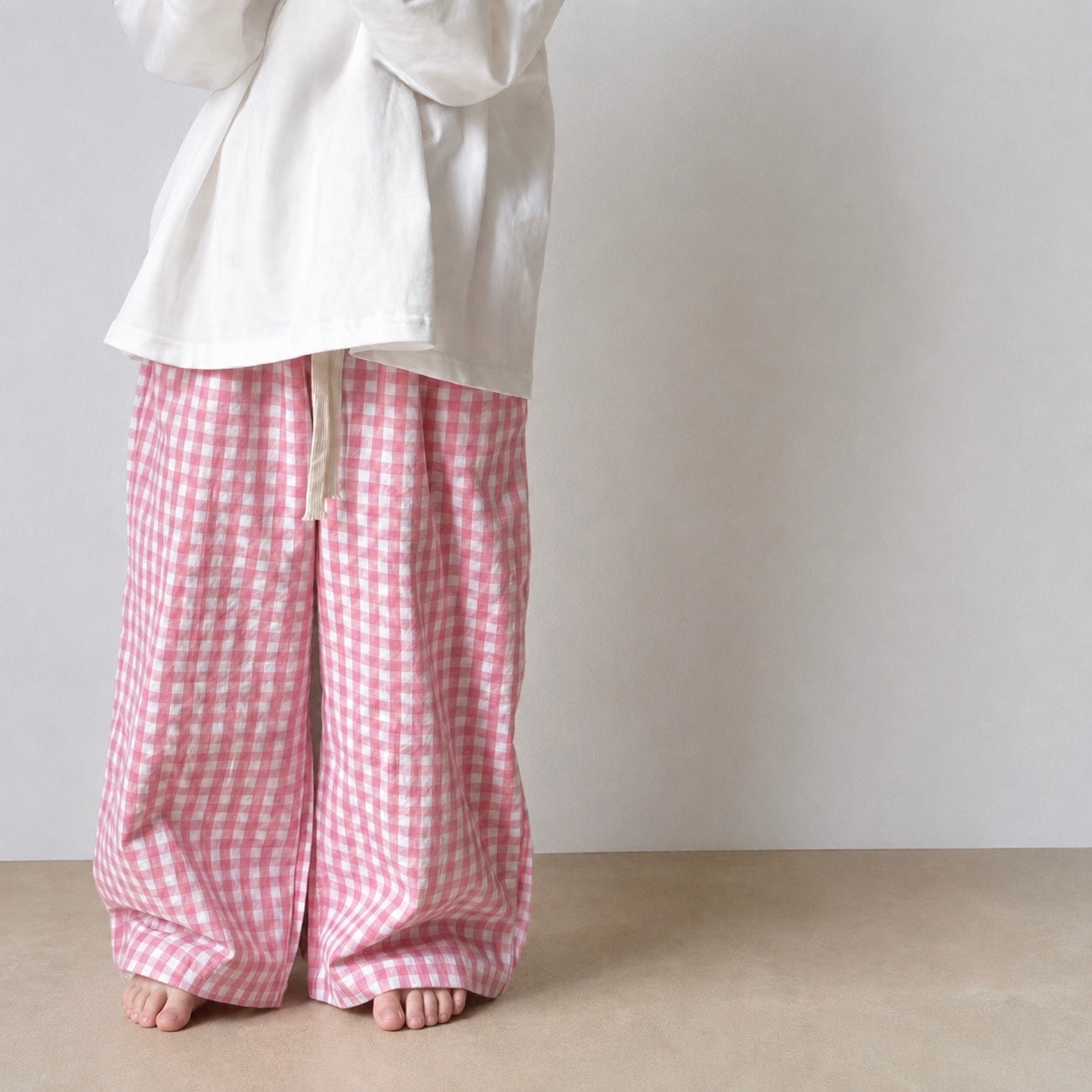 Pantalon vichy rose