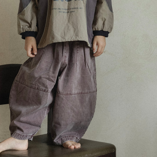 Pantalon ballon mauve délavé