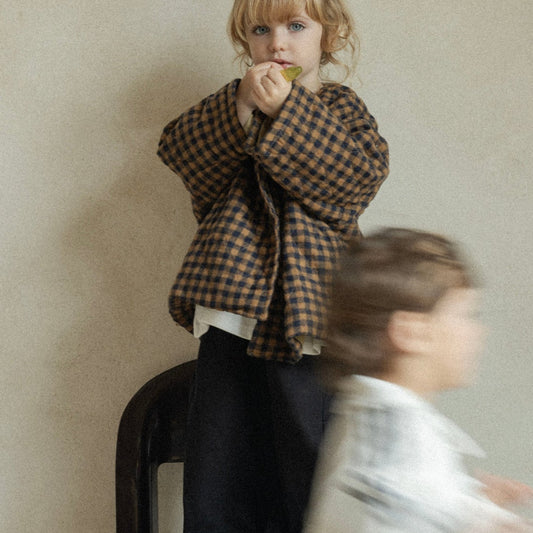 Veste à carreaux Japandi