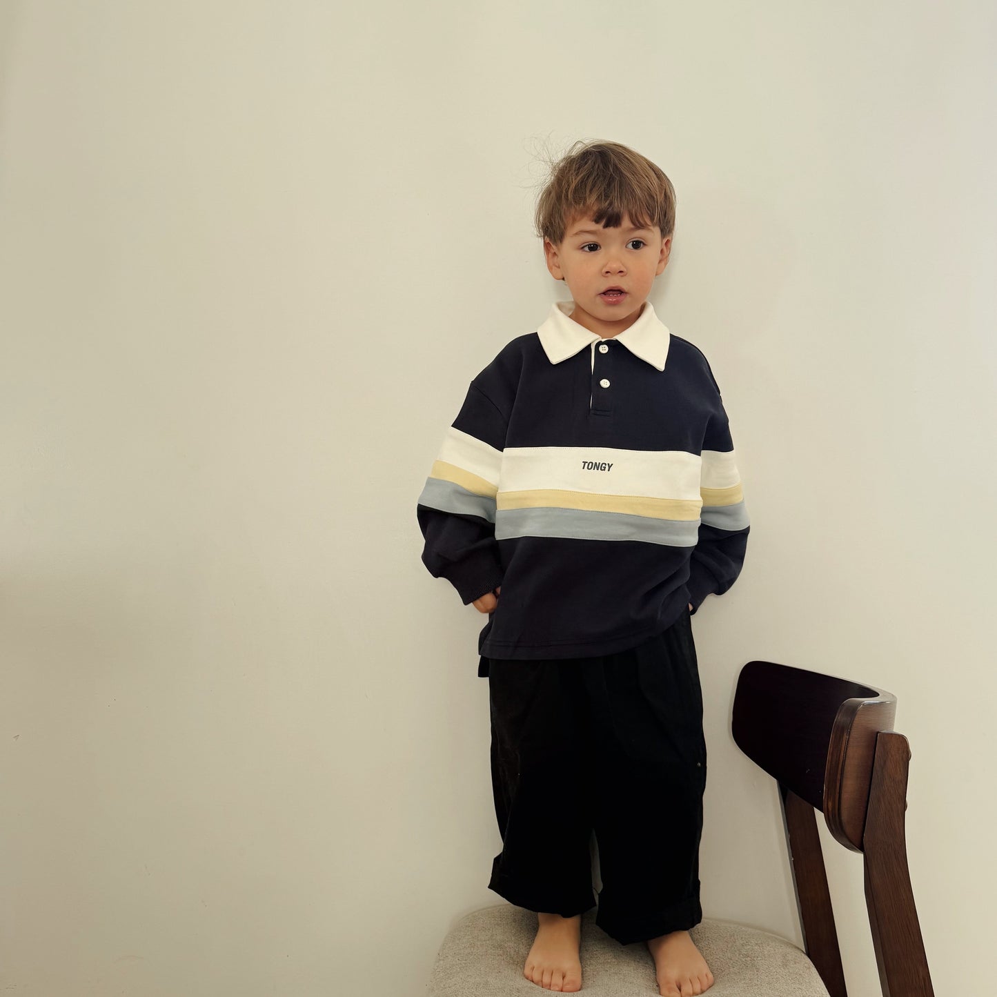 Pull polo multicolore