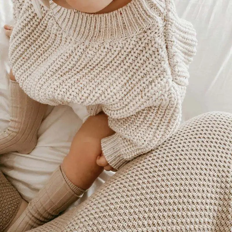 Pull en maille chinée