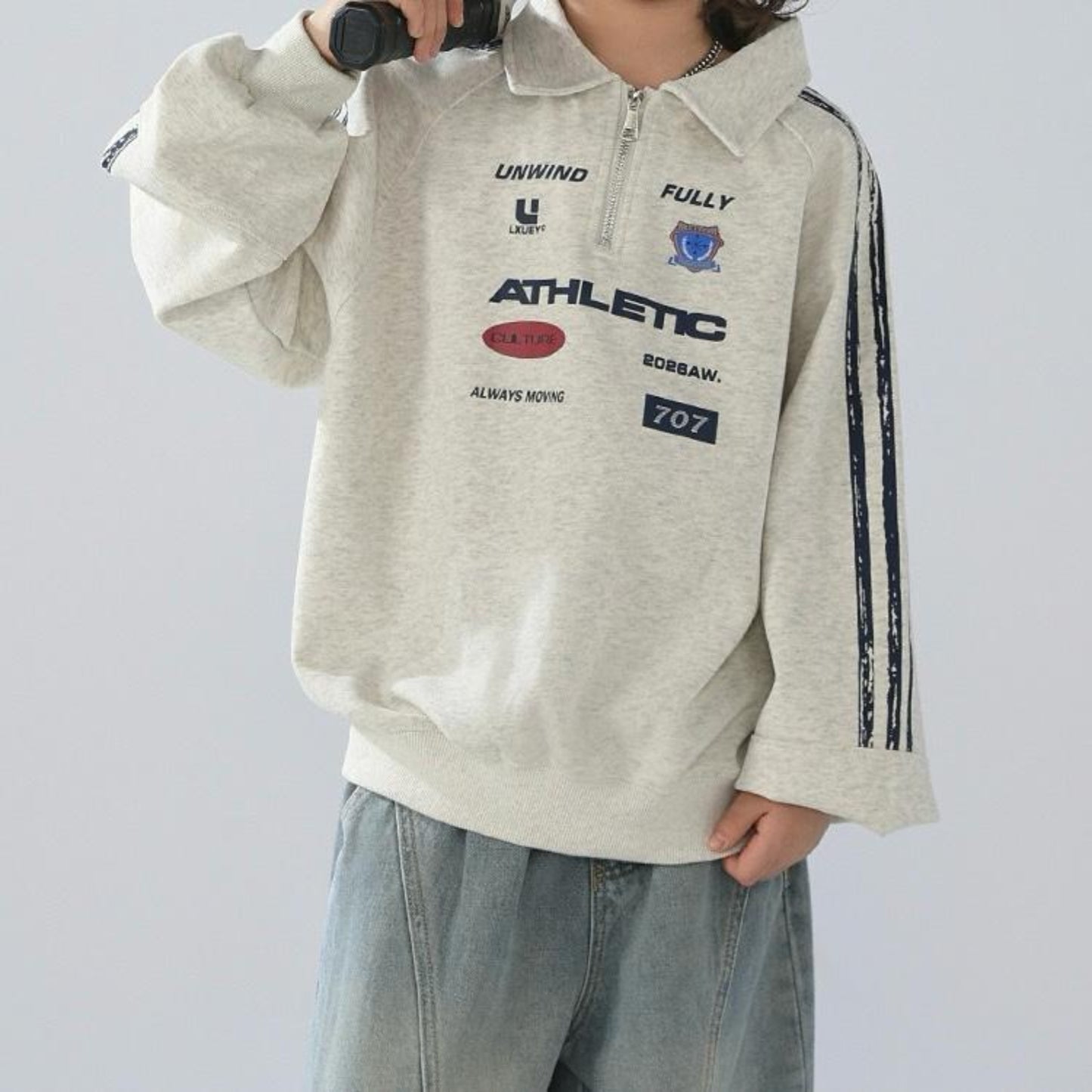 Pull écriture zippé