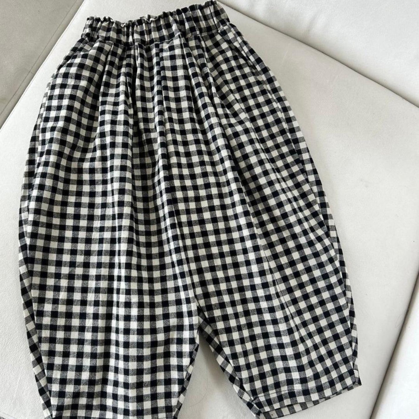 Black and white plaid pants